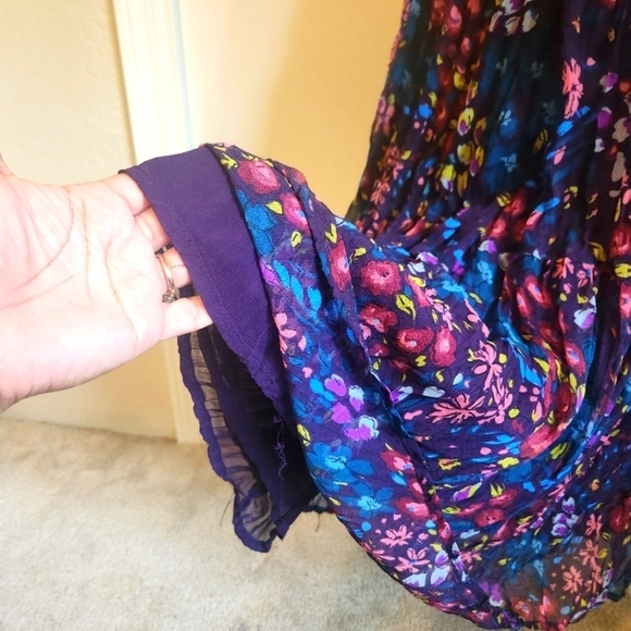 VINTAGE FLORAL TIERED SKIRT KRAZY KAT SIZE SMALL - Picture 4 of 7